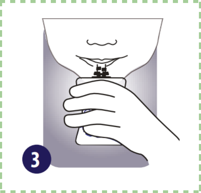 Squeeze pouch instruction icon for use