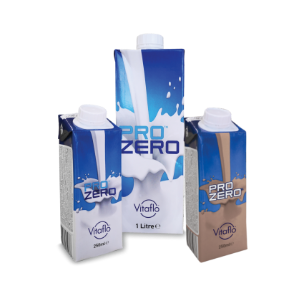 Three cartons of Pro Zero milk