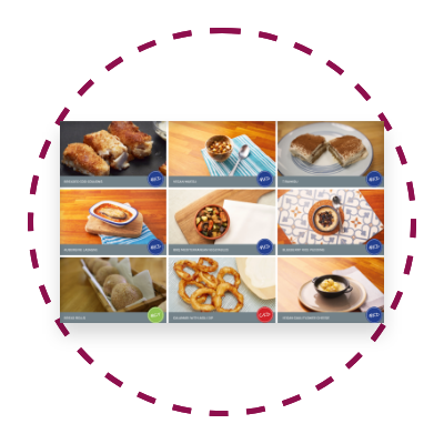A range of images showcasing sweet and savoury recipes