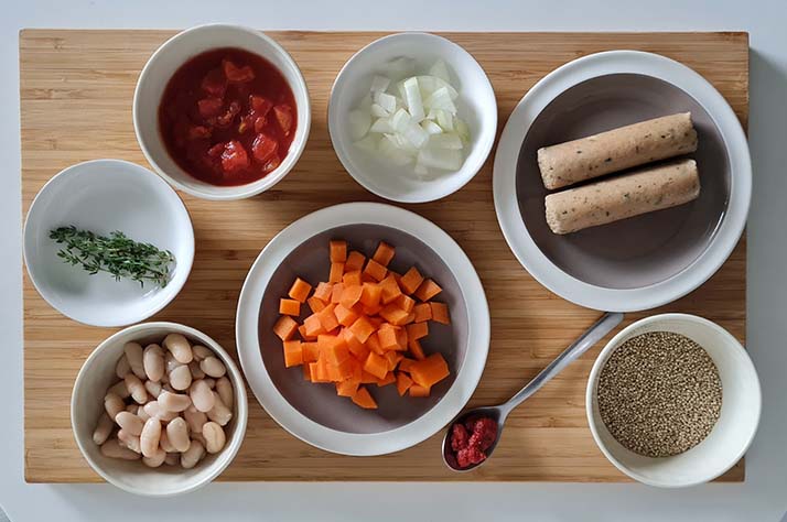 Sausage Ragu with Quinoa (or Couscous)