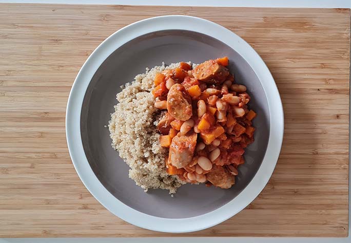 Sausage Ragu with Quinoa (or Couscous)