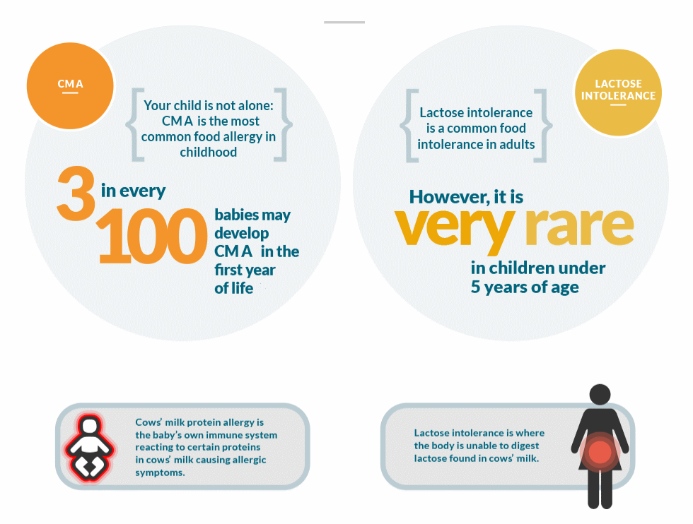 Infographic of CMA vs Lactose Intolerance