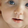 Baby Emily has blue eyes
